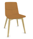 MELODY chaise 4 pieds bois. face intérieure tissu STEP jaune face extérieure tissu step mélange coloris jaune piétement frêne brun