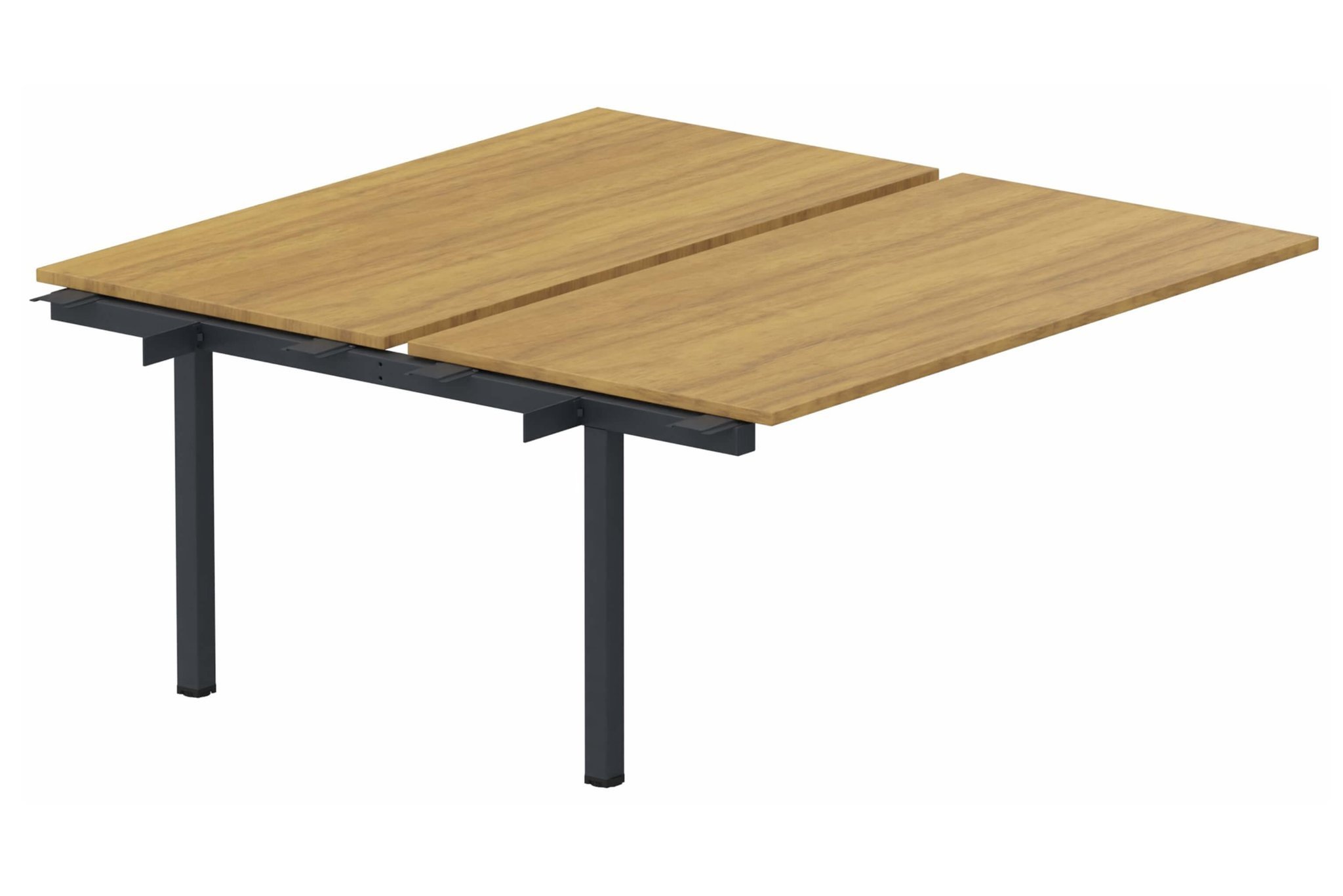 k3 - Bench suivant 2 Plateaux fixes 140x80 (encombrement P165xL140cm) -Finitions : PLATEAUX: NOYER (NO) / PIETEMENTS: ANTHRACITE (AN ) / 