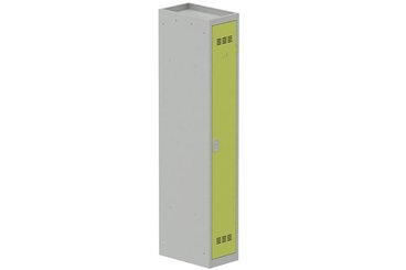 [Pas de famille] - [Pas de sous famille] - Vestiaire industrie propre 1 porte (serrure 2 clés) H180xL30xP50cm coffre gris clair/ porte(s) anis