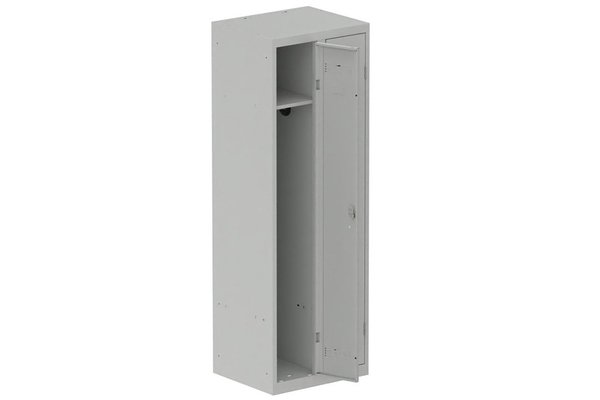 [Pas de famille] - [Pas de sous famille] - Vestiaire industrie propre 2 portes (serrure 2 clés) H180xL60xP50cm coffre gris clair/ porte(s) gris clair