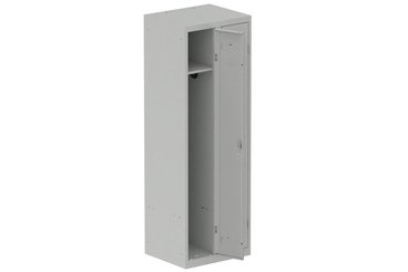 [Pas de famille] - [Pas de sous famille] - Vestiaire industrie propre 2 portes (serrure 2 clés) H180xL60xP50cm coffre gris clair/ porte(s) gris clair
