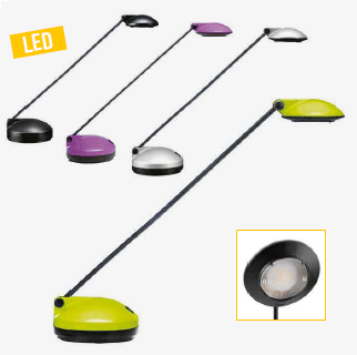 LUMINAIRES - Lampes - NOAH Lampe de bureau LED avec interrupteur sur socle 2 niveaux d'intensité lumineuse, 2 articulations, alu