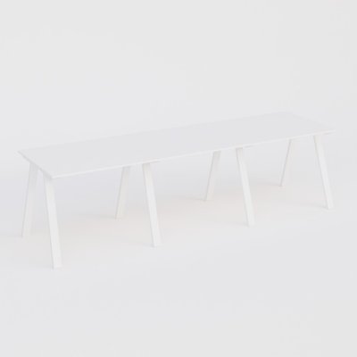 [Pas de famille] - [Pas de sous famille] - Table Keops Métal 420x120 cm de profondeur et hauteur 109 cm . Plateau épaisseur 25mm.