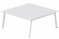 K8 plan carré 165x165cm, plateau blanc, structure blanc