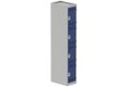 Vestiaire multicases, 1 colonne L.30 cm/4 cases, coffre gris clair/portes bleu foncé