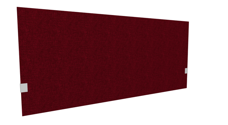 PANNEAUX ECRANS POUR BUREAU DROIT SOLO - Pour bureaux largeur 160 cm - SECRET Panneau-écran acoustique H74cm pour poste solo L.160cm. 2 faces tissu STEP coloris rouge chiné. pinces de fixation réglables en hauteur coloris aluminium