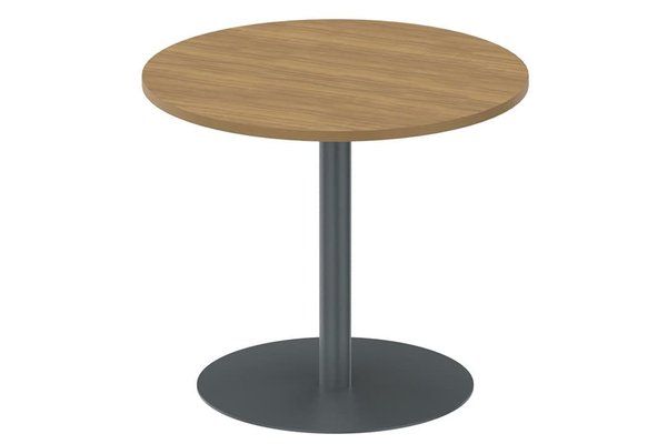 TABLES DE REUNION - Ronde - Table ronde diamètre 90cm sur pied colonne noyer /anthracite