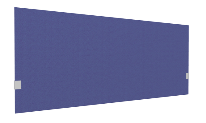 PANNEAUX ECRANS POUR BUREAU DROIT SOLO - Pour bureaux largeur 160 cm - SECRET Panneau-écran acoustique H74cm pour poste solo L.160cm. 2 faces tissu SYNERGY coloris bleu royal. pinces de fixation réglables en hauteur coloris aluminium