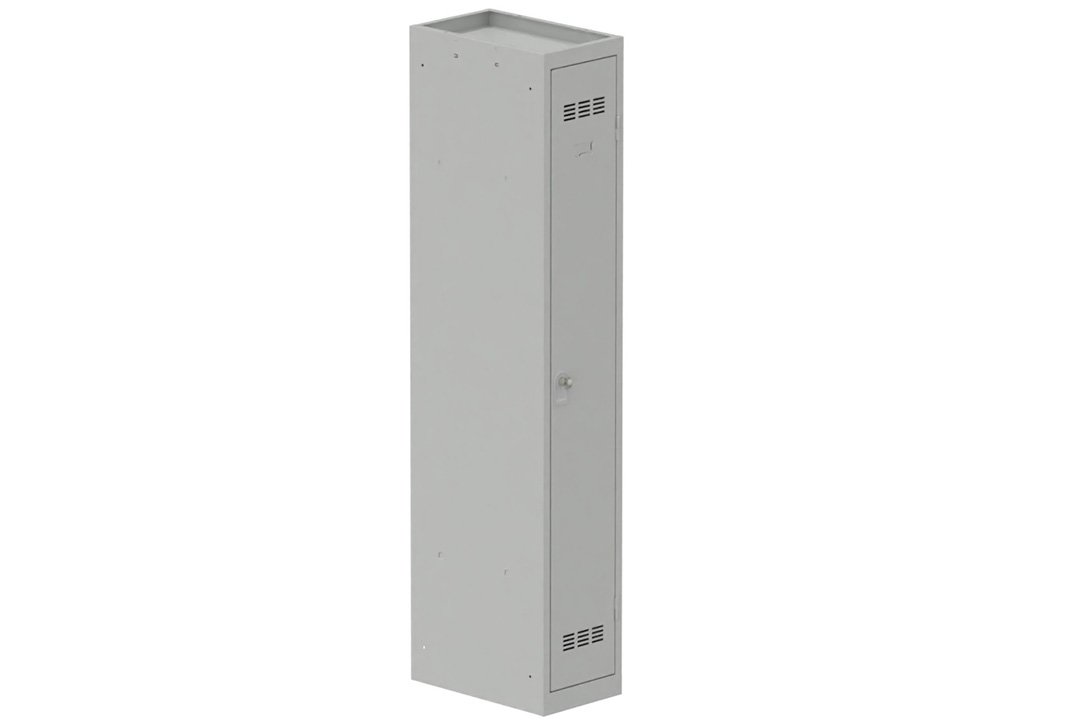 Vestiaire industrie propre 1 porte (fermeture cadenas) H180xL30xP50cm coffre gris clair/ porte(s) gris clair