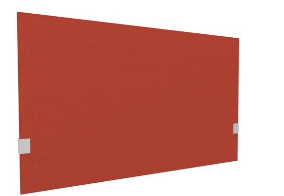 PANNEAUX ECRANS POUR BUREAU DROIT SOLO - Pour bureaux largeur 120 cm - SECRET Panneau-écran acoustique H74cm pour poste solo L.120cm. 2 faces tissu SYNERGY coloris rouge. pinces de fixation réglables en hauteur coloris aluminium