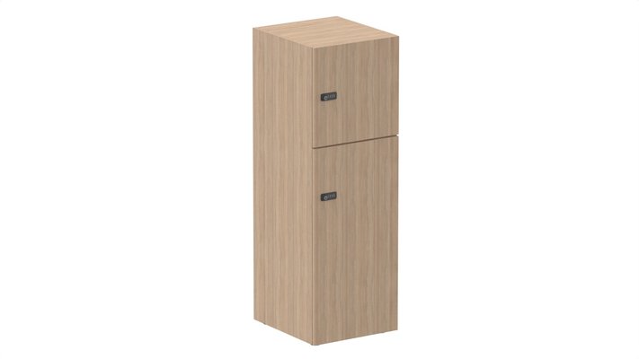 CASIERS - 2 cases - Meuble à cases H.137xL.45xP.50cm - 2 cases : 1 x H86cm (en bas) + 1 x H43cm. portes pleine. serrure à code