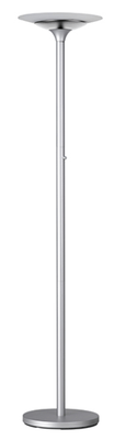 LUMINAIRES - Lampadaires - SCOOP Lampadaire LED LED à éclairage indirect, vasque en émail blanc, interrupteur/variateur sur le mât, alu