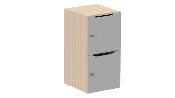 CASIERS - 2 cases - Meuble à cases H.92xL.45xP.50cm - 2 cases H43cm. portes avec découpe en partie haute. serrure à clé