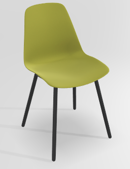 CHAISES ET TABOURETS - Pour tables standards, ht 75 cm, piétement 4 pieds - PETALE Chaise L.44xP.53.5xH.80.5cm-hauteur assise 47cm
