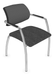 Diva - Chaise dos résille- Piétement 4 pieds chrome (CH).Assise tissu Berta Gris Noir (AD1)