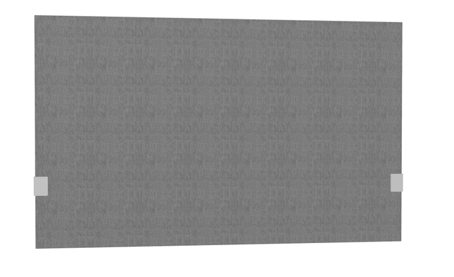 PANNEAUX ECRANS POUR BUREAU DROIT SOLO - Pour bureaux largeur 120 cm - SECRET Panneau-écran acoustique H74cm pour poste solo L.120cm. 2 faces tissu BERTA coloris gris. pinces de fixation réglables en hauteur coloris aluminium