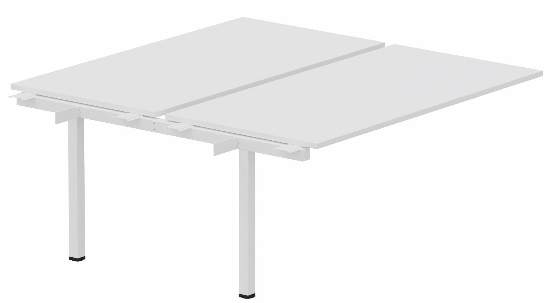 K7 Bench suivant 2 plateaux fixes 120x80cm encombrement 120x165cm blanc/blanc - sur délai