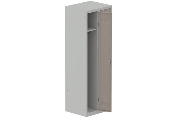 [Pas de famille] - [Pas de sous famille] - Vestiaire industrie propre 2 portes (fermeture cadenas) H180xL60xP50cm coffre gris clair/ porte(s) basalte