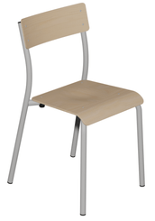 SCOLAIRE - Se Restaurer - Chaise ANDRÉ ass. bois Blueprotech® dossier bois teinté pièt. époxy - T6