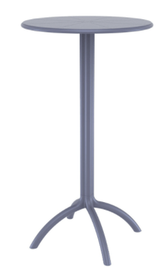 POLYPROPYLENE - TABLES  - PORTO - Table diam 60cm -Hauteur 108 cm en résine durable cadre métallique haute qualitè-Finition :Plateau et piètement anthracite (AN)