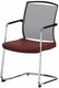 Dandy - Chaise piétement luge chrome (CH).Assise tissu Step Rouge (L3)