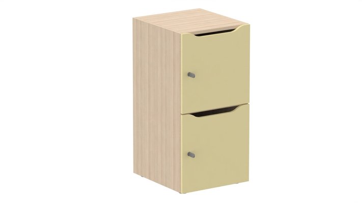 CASIERS - 2 cases - Meuble à cases H.92xL.45xP.50cm - 2 cases H43cm. portes avec découpe en partie haute. serrure à clé
