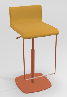 CHAISES ET TABOURETS - Réglables en hauteur - COCKTAIL Tabouret -Finitions : MOSAIC YELLOW (M310) / PIETEMENT EPOXY : structure coloris ROSE MAT (EP30)