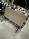 Table abattantte 140 x 70 cm structure noire plateau acacia
