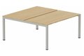 k3 - Bench départ 2 Plateaux fixes 140x70 (encombrement P145xL140cm) -Finitions : PLATEAUX: CHENE (CE) / PIETEMENTS: ALUMINIUM (AL ) / 