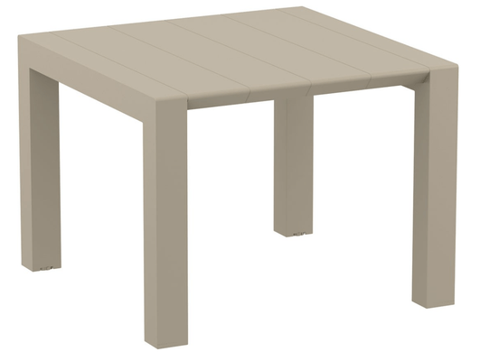 POLYPROPYLENE - TABLES  - MANHATTAN- Table extensible en polypropylène renforcé de fibre de verre -L100>140cm x100cm- Finition: plateau taupe/piètement taupe