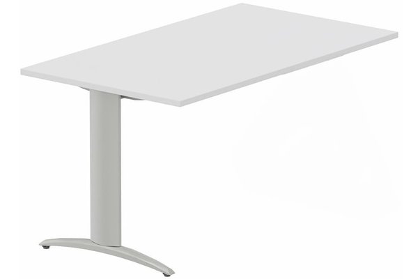 TABLES DE FORMATION - Composables piétement "i" - Module composable pied i, L.140xP.80cm, suivant, plateau blanc, structure aluminium, plateau blanc, structure aluminium