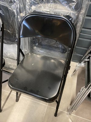 DESTOCKAGE - Chaise - Chaise pliante tout en métal noir