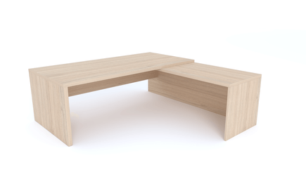 Gamme X5 - Tables de Bureau avec retour - X5- Plan Manager 200x100cm avec retour mur aligné (encombrement 200x200cm)