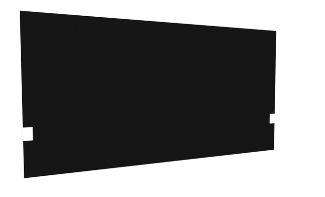 PANNEAUX ECRANS POUR BUREAU DROIT SOLO - Pour bureaux largeur 140 cm - SECRET Panneau-écran acoustique H74cm pour poste solo L.140cm. 2 faces tissu SYNERGY coloris noir intense. pinces de fixation réglables en hauteur coloris aluminium