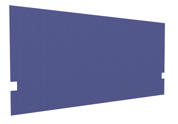 PANNEAUX ECRANS POUR BUREAU DROIT SOLO - Pour bureaux largeur 140 cm - SECRET Panneau-écran acoustique H74cm pour poste solo L.140cm. 2 faces tissu SYNERGY coloris bleu royal. pinces de fixation réglables en hauteur coloris aluminium