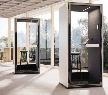 [Pas de famille] - [Pas de sous famille] - Cabine acoustique SPIX 1 personne debout, Hauteur : 2265 mm Largeur : 1000 mm Profondeur : 1000 mm, Plateau fixe (830 x 320 mm) –trapézoïdal, coins arrondis avec un rayon de 50 mm Monté sur la paroi droite Hauteur : 1050 mm