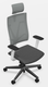 E.T MESH fauteuil manager avec accotoirs synchrone décalé avec translation d'assise, tissu gris moyen, dos résille gris chiné