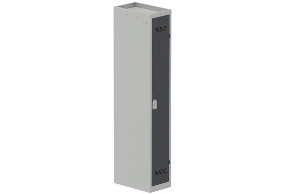 VESTIAIRES MONOBLOC CONFORT - Industrie propre - Vestiaire industrie propre 1 porte (serrure 2 clés) H180xL30xP50cm coffre gris clair/ porte(s) Anthracite