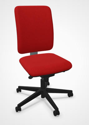OPERATIVE - Dossier tissu - LUDO siège opérative synchrone réglable en profondeur, tissu STEP coloris rouge, structure nylon noir