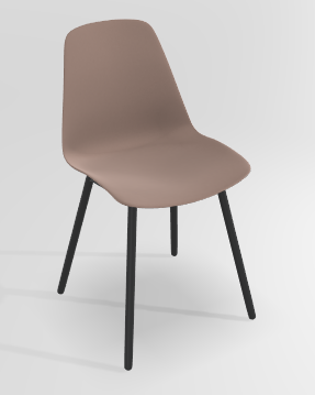CHAISES ET TABOURETS - Pour tables standards, ht 75 cm, piétement 4 pieds - PETALE Chaise L.44xP.53.5xH.80.5cm-hauteur assise 47cm
