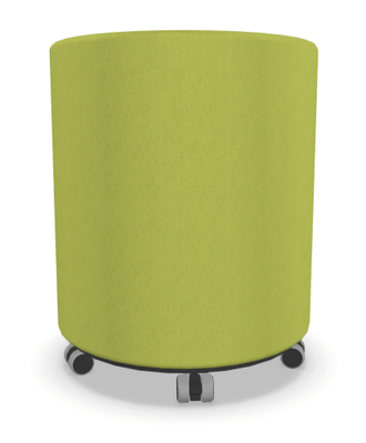 FAUTEUILS/POUFS - Poufs - Tam-Tam Pouf rond diamètre 40 cm avec base en mélaminé noire avec roulettes finition synergy vert clair