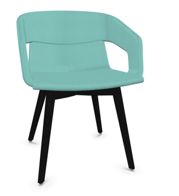 FAUTEUILS/POUFS - 4 pieds bois - MELODY fauteuil 4 pieds bois frêne teinté noir