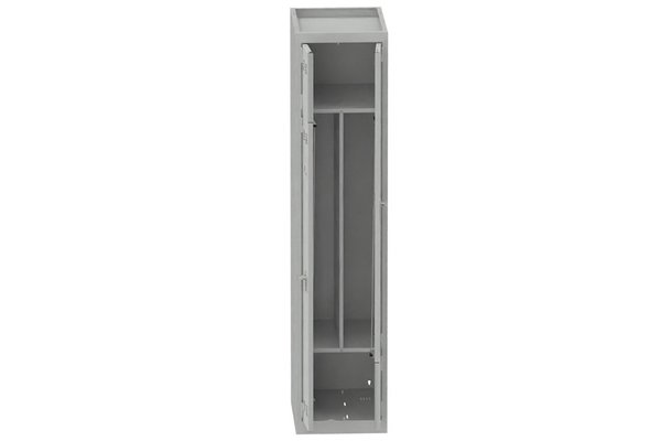 [Pas de famille] - [Pas de sous famille] - Vestiaire gain de place 1 colonne (fermeture cadenas) H,180xL,40xP,50cm coffre gris clair/portes gris clair