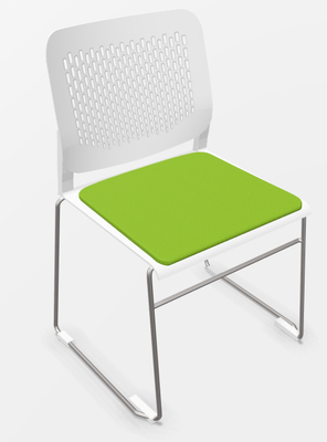 ACCESSOIRES - ACCESSOIRES  - AGORA chaise pied traîneau l chromé - Assise et  dossier Polypropylène BLANC (PNC) + PLACET  BEIGE (VLC)