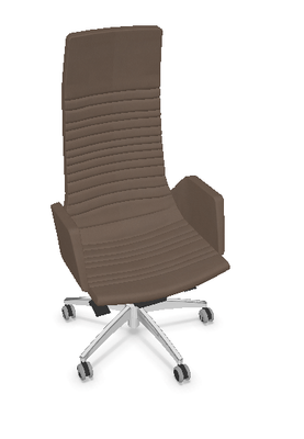 DIRECTION - Fauteuils - KI fauteuil manager haut dossier avec accotoirs tapissés. piétement 5 branches en aluminium poli