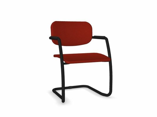 VISITEURS ET FONCTIONNELS - Luge - DIVA fauteuil dos tissu. piétement luge laqué noir