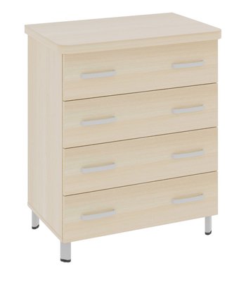 SCOLAIRE - Se Reposer - Commode DANAÉ SIGNATURE 4 tiroirs méla. pièt. époxy - L84xP54xH78 cm - Gris alu RAL 9006