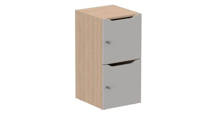 CASIERS - 2 cases - Meuble à cases H.92xL.45xP.50cm - 2 cases H43cm. portes avec découpe en partie haute. serrure à clé