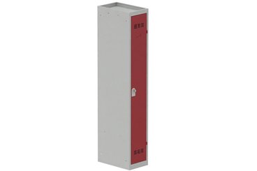 [Pas de famille] - [Pas de sous famille] - Vestiaire industrie propre 1 porte (fermeture cadenas) H180xL30xP50cm coffre gris clair/ porte(s) rouge