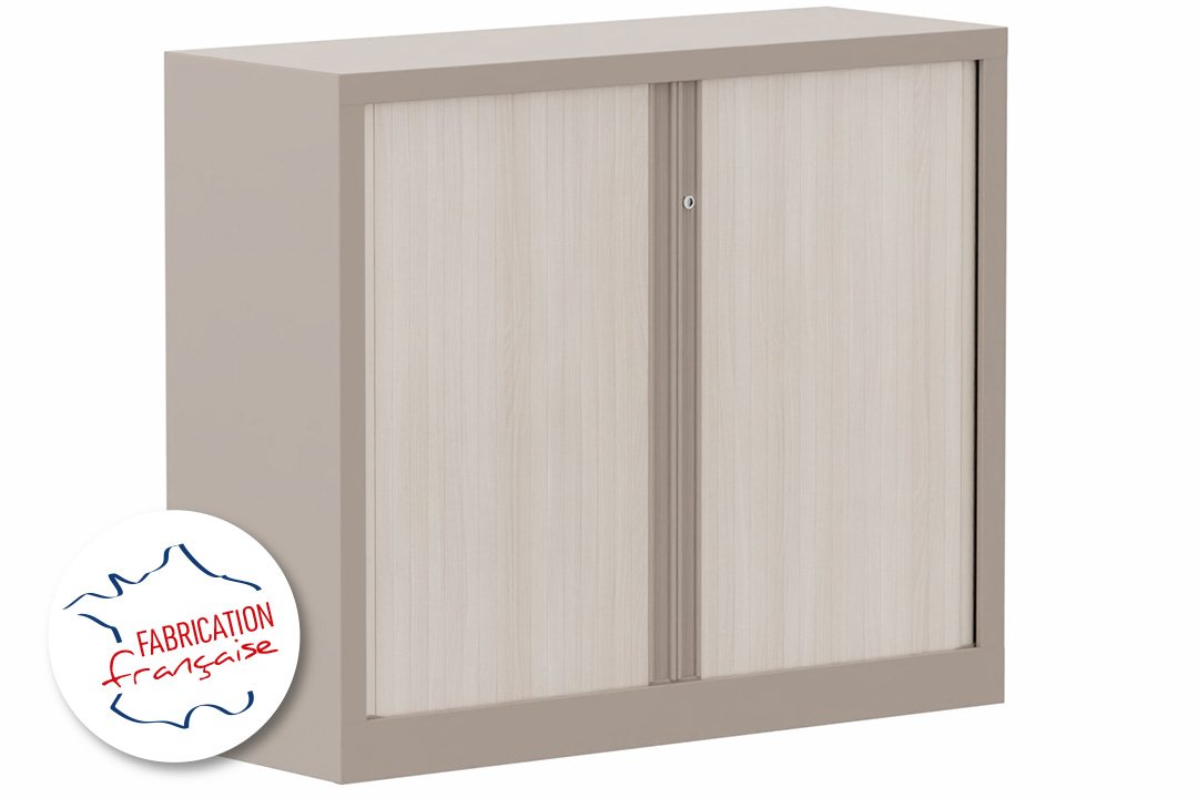 Armoire à rideaux H100xL120cm 2 tablettes